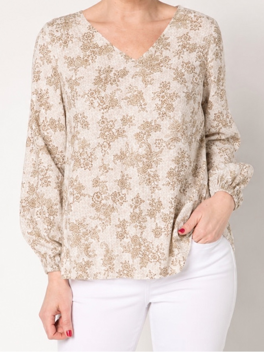 Peace Love World Boheme Printed Pleat Back Blouse Pristine